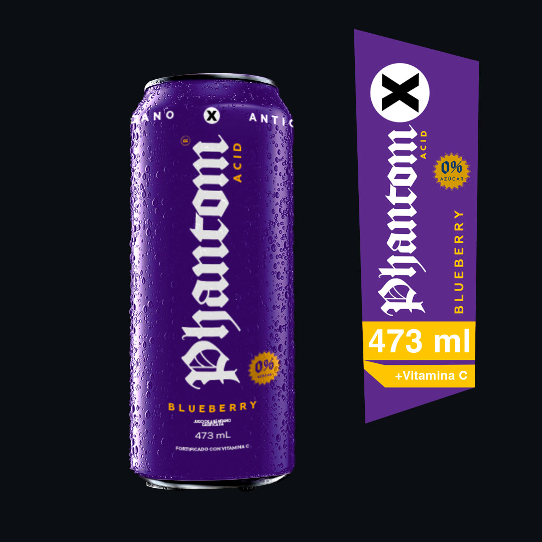 12x  Phantom Blueberry- Bebida Arándano Gasificada Acid 473cc